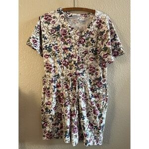 Vintage Capacity Floral Cotton Romper Women’s Size Petite Medium